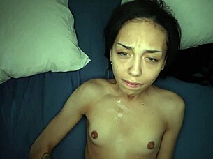 naughty petite 18+ babe begs rough creampie in tight wet pussy