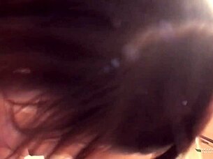 asian brunette's pussy teased with vibrator before blowjob creampie?