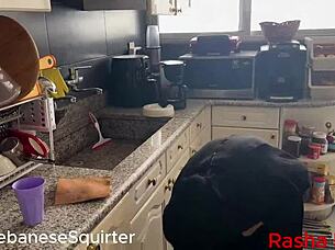 lebanese maid squirts wildly for daddy's huge cock