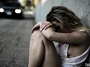 Homeless 18+ Babe Cleaned Up for Rough Stranger Fuck