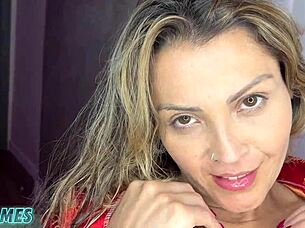 brazilian curvy milf big clit pussy rides cock hard gaping wet