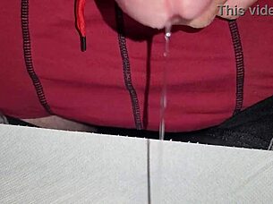 i tease my tied cock until it drips and explodes in cum