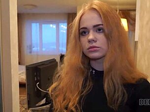 russian redhead pays debt with rough homemade doggystyle pov