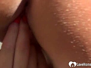 Amazing tattooed blonde teases shaved ass fingering outdoors publicly.