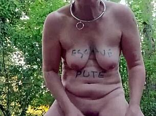 Forest Slave Milf Bound And Toyed In Outdoor Humiliation Play