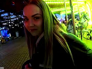 couple sneaks blowjob in park then races home for quick outdoor fuck