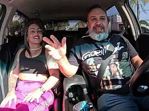 blonde bombshell takes huge cock ride during wild carpool adventure