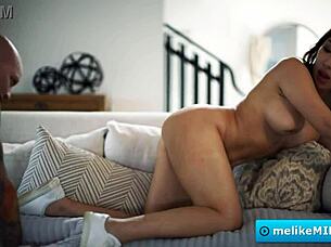 busty asian nicole doshi gets round butt licked fucked doggy by derrick pierce