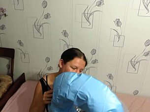 Milf bursts with joy inflating beach circle fetish