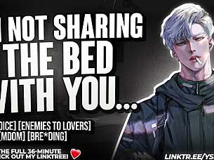 Sharing bed with cocky enemy sparks tense roleplay vibes