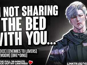 Sharing bed with cocky enemy sparks tense roleplay vibes