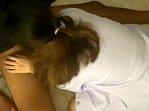 Thai nurse's wet pussy tempts patient cumshot?