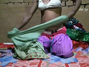 desi wife lifted and tossed on bed playfully