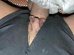 Two cocks stretch her TIGHT SHAVED PUSSY to creampie