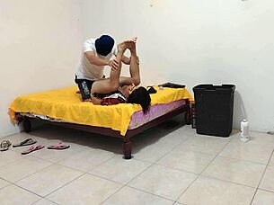 Stepmother's DIRTY HOMEMADE MISSIONARY BLOWJOB Thrills!