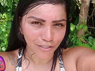 nicoly mattos hairy anal creampie with farting and cum squeeze out