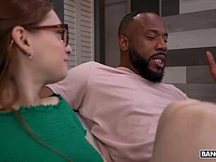 Jessica Marie's tight pussy gets stretched wide by stepdad's huge cock in Bangbros