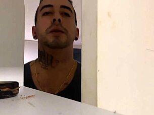 Spying on hot blonde showering til she catches me 😏🚿💦 what happens next!