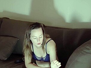 wanna watch this cute brunette neighbor smoke in her bra and panties