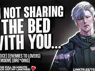 Sharing bed with cocky enemy sparks tense roleplay vibes