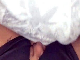 Two cocks stretch her TIGHT SHAVED PUSSY to creampie