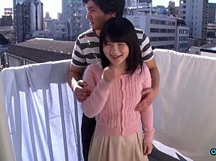 Asian Babe Kissed Fingered Balcony Craves Thick Creampie Seed