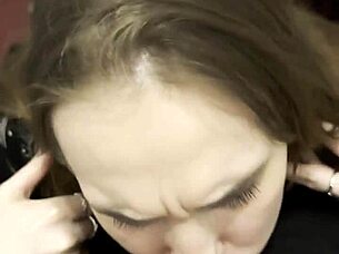 she slurps first nightclub stranger's cock sloppy deep