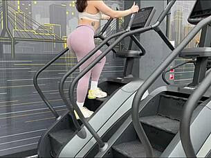 Gym pickup ignites passion for rough bubble ass fuck in leggings