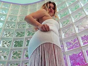 sassy blondie natalia starr slowly undresses seductively
