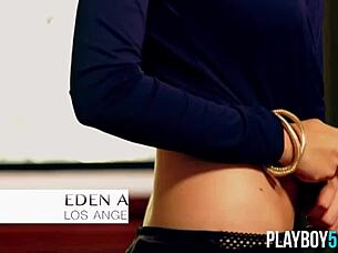 whoa, eden aria's big natural tits bounce in this petite milf striptease compilation 🔥