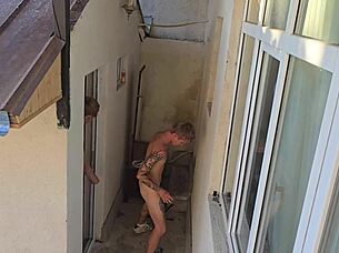 backstage big cock jerk off turns into deepthroat anal