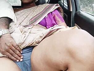 big boobs indian aunty dirty talks durin long drive fuck