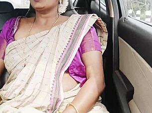 big boobs indian aunty dirty talks durin long drive fuck