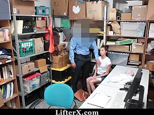 Officer Boldly Pounds Teen Shoplifter's Wet Pussy Hard