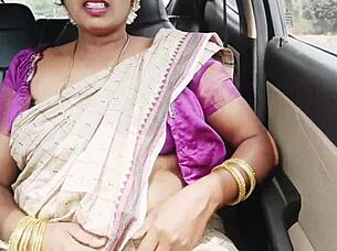 big boobs indian aunty dirty talks durin long drive fuck