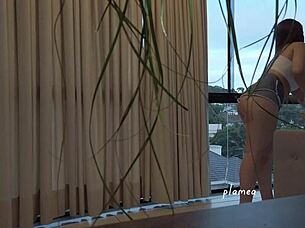 Latina Housewife In Thong Fixes Bed