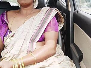 big boobs indian aunty dirty talks durin long drive fuck