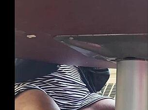 shocked catching wife's wet pussy upskirt flash turns me on hard