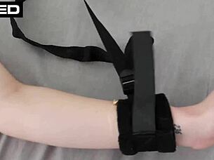 bound woman endures intense session with creampie finish