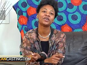 Enticing Ebony Audition Turns Wild Outdoor Bang