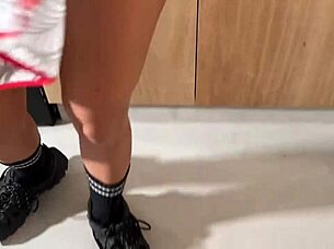 CLEANING MAID DITCHES WORK TO DEEPTHROAT SWALLOW MONSTER CUM LOAD!