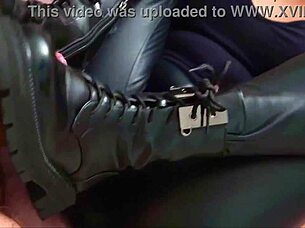 Blonde Milf Commands With Leather Boots Dildo And Foot Domination