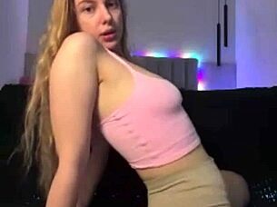 Blonde BBW webcam wet pussy orgasm blast