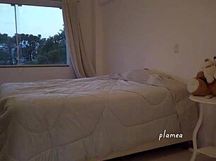 Latina Housewife In Thong Fixes Bed