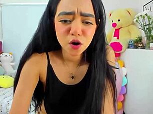 cute 19-year-old latina with babyface tempts sweetly