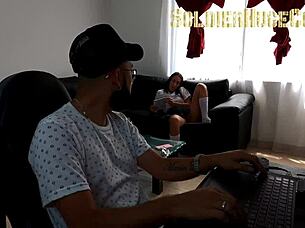 damn this slut seduces me shoving her tight pussy on my huge cock melany lopez