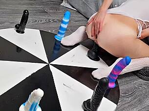 Petite Teen Wheel Dildos Anal Double Penetration Orgasm Win