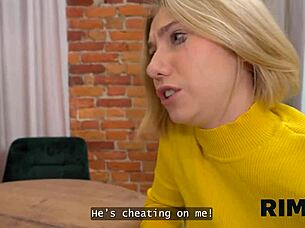 Rim4K Blonde Learns Ass Licking From Kinky Couple For Cumshot