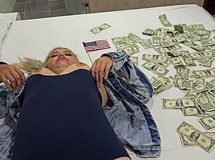 Blonde American Fuck Doll Craves Endless Cash-For-Sex Sessions!