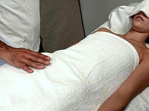 perfect body teen gets oily massage tease